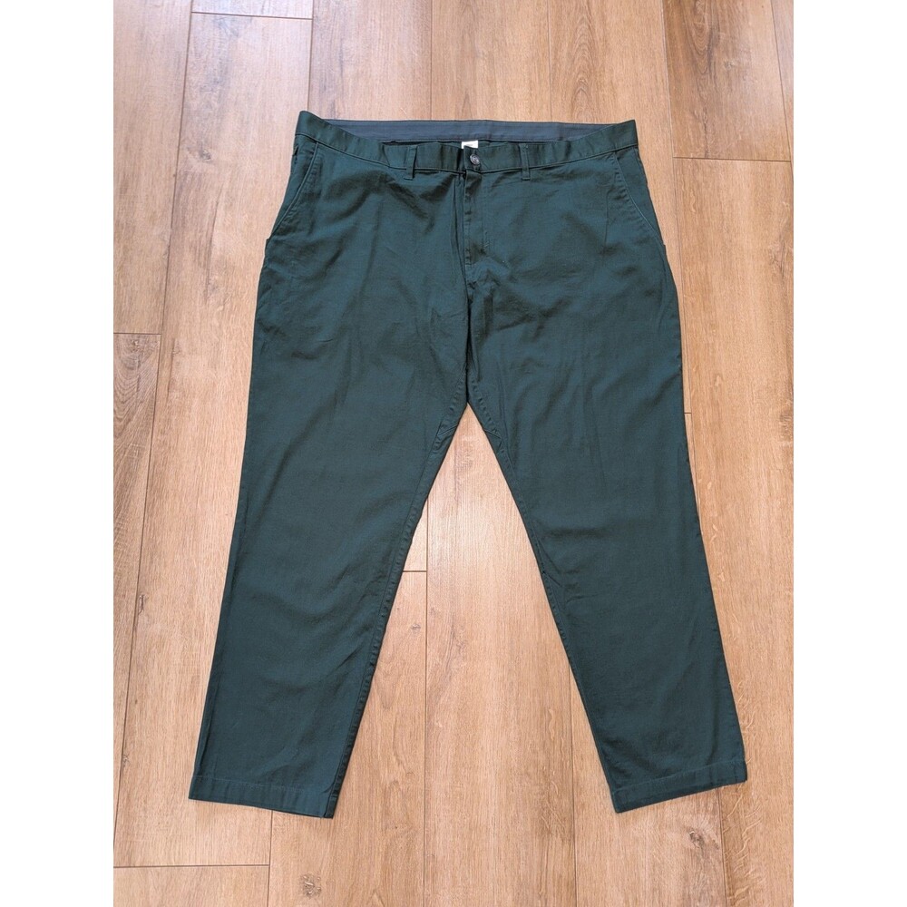 Fabletics The High Side Chino Pants Men 42x27 Green Slim Fit Stretch Zip Pockets